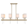 Uttermost 21388 Awyr 8 Light Linear Chandelier with Brass Finish and Acrylic Accents