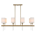 Uttermost 21388 Awyr 8 Light Linear Chandelier with Brass Finish and Acrylic Accents