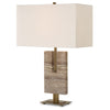 Uttermost 30402 Turning Point Travertine and Brass U-Shaped Table Lamp – 26" Tall