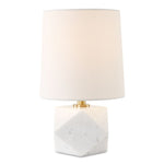 Uttermost 30415-1 A Cut Above Table Lamp in White Marble with Antique Brass Accents