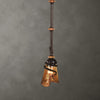 Uttermost Vitalia 1-Light Mini Pendant – Handmade Amber Glass with Oil Rubbed Bronze Metal Curls, 12" Tall
