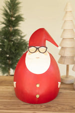 Painted Metal Santa With Glasses 22.5 in Seasonal Sculptural Decor Brand