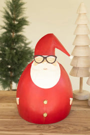 Painted Metal Santa With Glasses 22.5 in Seasonal Sculptural Decor Brand