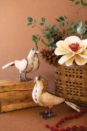 Set of Two Recycled Metal Dove Sculptures Decorative Accent Brand