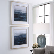 Uttermost 32270 Rising Blue Abstract Framed Prints, Set of 2