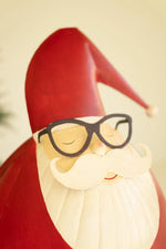Painted Metal Santa With Glasses 22.5 in Holiday Tabletop Accent Brand