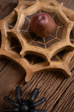 Carved Wood Halloween Spider Web Bowls Set of 2 12 in Mango Wood Brand