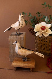 Set of Two Recycled Metal Dove Decor Figures Home Display Brand