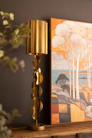 Tall Antique Gold Metal Lamp 43.5 in For Living Room And Bedroom Brand