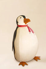 19 in Metal Penguin Sculpture Painted Decorative Accent Brand