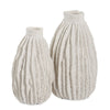 Uttermost 18200 Ivory Ridge Vases White Set of 2 with Textured Finish and Sculptural Ridges