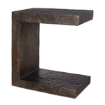 Uttermost Obra Outdoor Side Table-Captivating Golden Dark Bronze Textured Frame