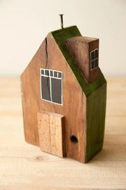 Kalalou Hand Painted Wood Village Set of 4 10.5