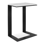 Natural Stone Accent Table Honed Marble Black Iron Frame 22.5" High by Uttermost