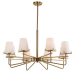 Uttermost 21382 Lassen 8 Light Brass Chandelier with Matte Opal Glass Shades