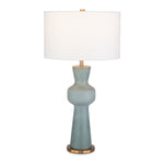 Uttermost 30382-1 Pollard Slate Green Ceramic Table Lamp with Antique Brass Accents