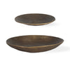 Uttermost Handcrafted Ribbed Antique Brass Design Stratum Round Bowls, Set of 2