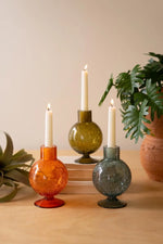 glass taper candle holders