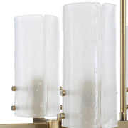 Uttermost 21392 Mistie 8 Light Linear Chandelier Antique Brass with Etched Glass