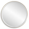 Uttermost Crofton 32" LED Round Mirror with Brushed Brass Frame