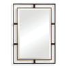 Uttermost Carrizo Gold & Bronze Rectangular Wall Mirror 22x32 Inch