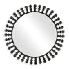 Modern Round Wall Mirror – 44-Inch Black Iron Frame for Entryway or Living Room