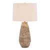 Aged Ceramic Table Lamp – Ribbed Base With Warm White Shade – 28.25" H – Uttermost