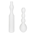 Uttermost White Ceramic Unique Shapes Forma Outdoor Vases Large, Set of 2