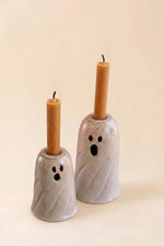 2 x Set of 2 Iron Ghost Taper Candle Holders 6" H With Distressed Finish by Kalalou