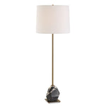 Uttermost Rowland Buffet Lamp-Faceted Black & White Marble with Brass Accents