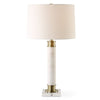 Uttermost 30401-1 Plinth White Marble Table Lamp with Crystal and Brass Accents