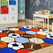 Jellybean Allstars Indoor Rug – Sporty, Fun, Soft & Durable, Easy-to-Clean Accent Rug for Kids, Bedrooms, Playrooms & Indoor Spaces