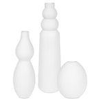 Uttermost Forma Outdoor Vases Striking White Ceramic Distinct Silhouette, Set of 3