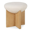 Uttermost – Lainie Minimalist Accent Stool, 18"x18.5"x18", White Boucle Upholstery, Oak Veneer, Modern Minimalist Design
