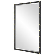 Urban Industrial Mirror – Beveled Glass with Gold Accents, 24” x 35.875”