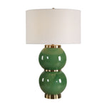 Banner Table Lamp 28"H – Moss Green Ceramic Sphere Traditional Accent Lamp By Uttermost