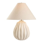Uttermost Javary Matte Beige Table Lamp – 27.5"H Porcelain Sculpted Base with Brass Accents & Linen Shade