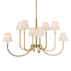 Poppins 8 Light Brass and Alabaster Chandelier 45 Inch