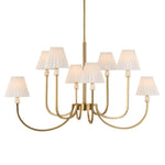 Uttermost Poppins 8 Light Brass Chandelier with Alabaster and Fabric Shades