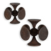 Geometric Wooden Sculptures – Modern Dark Wood Accent Set by Uttermost