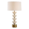 Uttermost 30517 Hemisphere Travertine Table Lamp with Off White Linen Shade 31" High