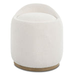 Uttermost 23186 Swirl Swivel Sheepskin Ottoman with Recycled Faux Sheepskin Upholstery