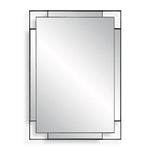 Uttermost Stellan Black Mirror – Matte Black Strap Frame, Floating Polished Edge, 39.625" H, Indoor Use