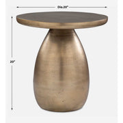 Uttermost 50028 Antigua Antique Brass Side Table with Textured Finish 20