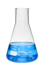 Erlenmeyer Flask 250ml Pack of 12 – Clear Borosilicate Glass Narrow Neck, Graduated with Marking Spot by GSC International Inc.
