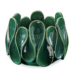 Petal Pinch Indoor Outdoor Ceramic Bowl 11.5"H Green Sculptural Decor By Uttermost