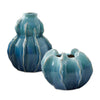 Uttermost Ocean Wave Outdoor Vases Fluid Ceramic Design Blue Green Finish, Set of 2