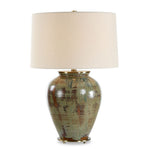 Brown & Green Ceramic Table Lamp – 25"H Earth-Tone Indoor Accent Lamp by Uttermost