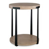 Uttermost 50003 Palisade Natural Round Side Table with Oak Veneer Top and Dark Bronze Metal Legs, 19x24 Inches