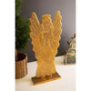 Tall antique gold metal angel sculpture